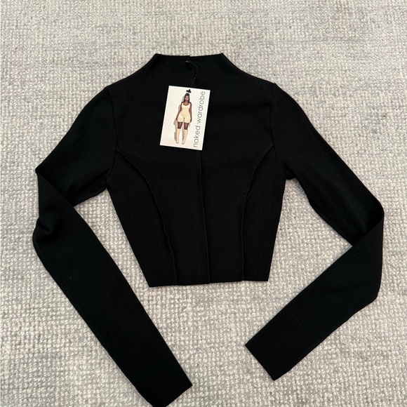 naked wardrobe Tops - Naked Wardrobe Black Crop Top